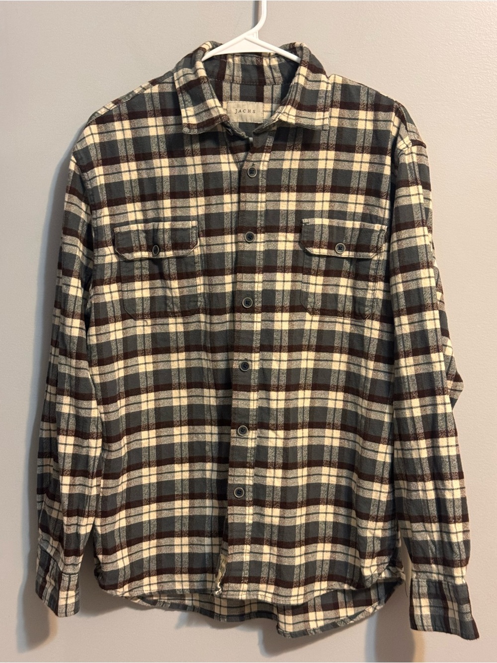 JACHS NY Men’s Large Plaid Flannel Shirt 100% Cotton Button Down